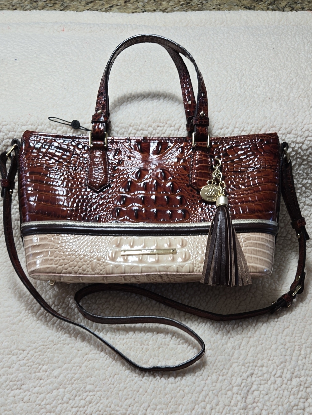 Brahmin Mini Asher in Pecan Two Tone
